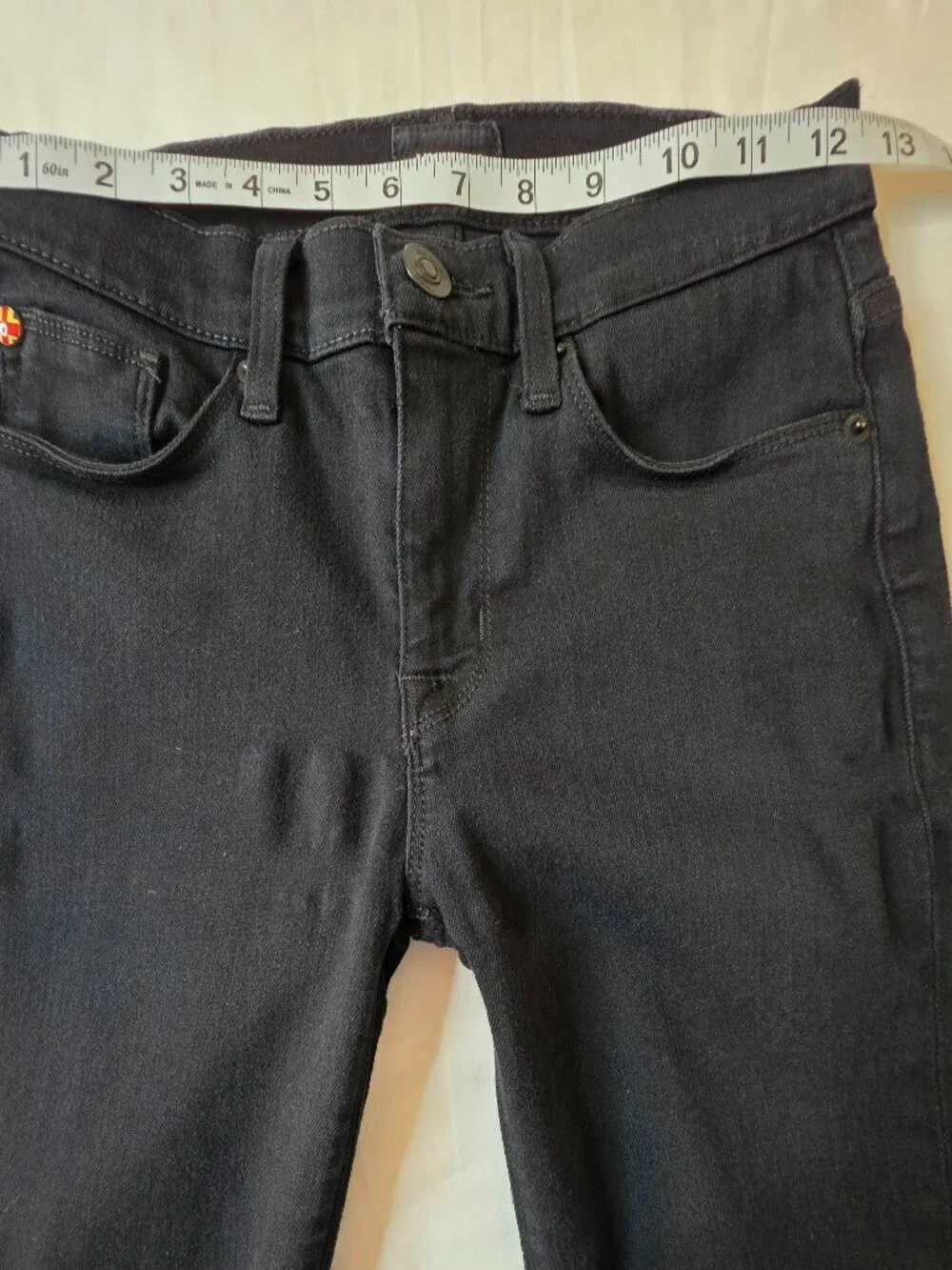 Hudson Nico Midrise Super Skinny Black Jeans, Size 25